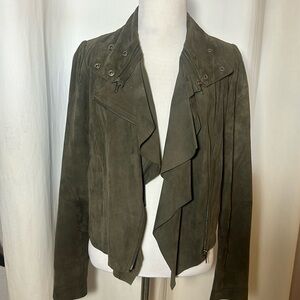 100% Suede Army Green Jacket